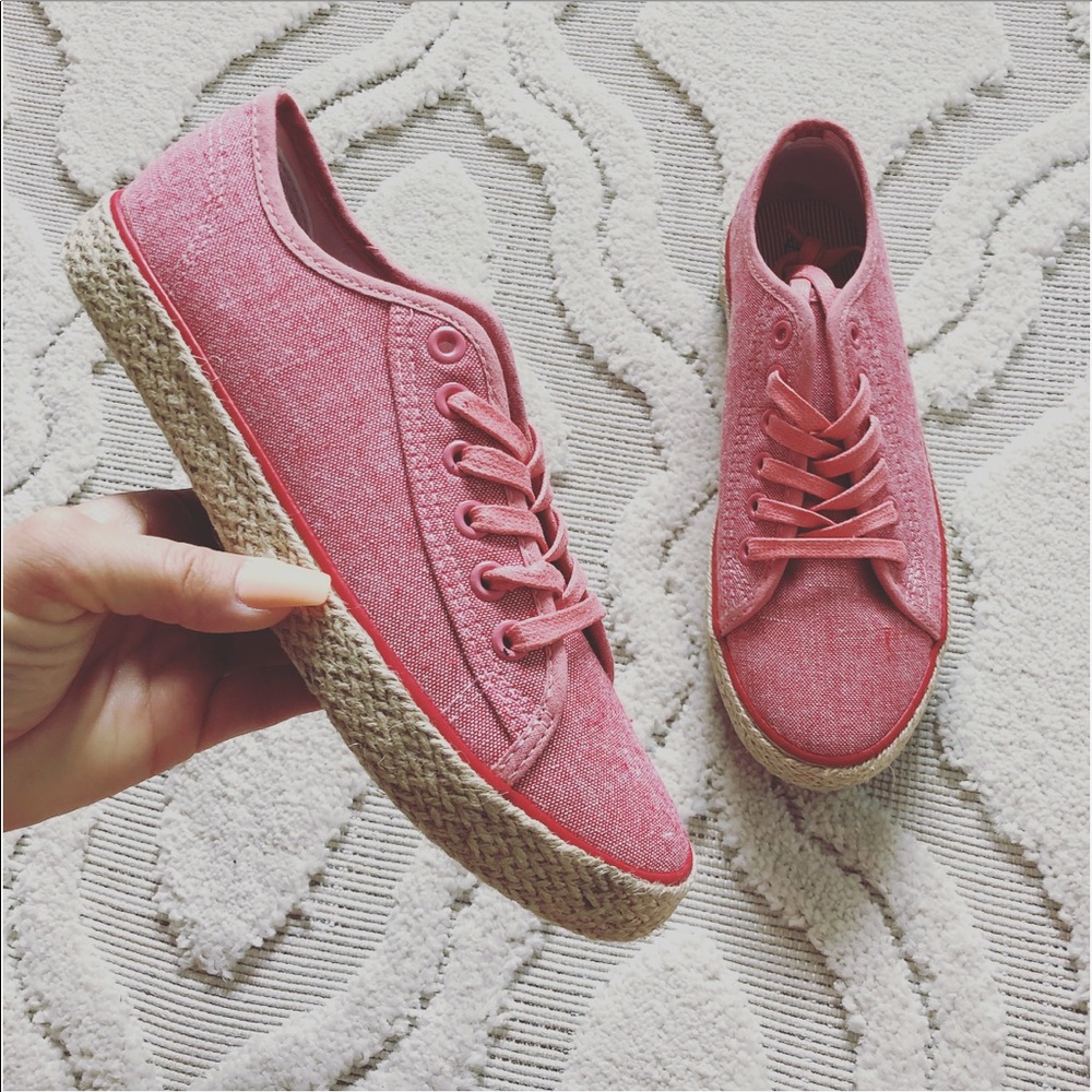 Esmara red chambray espadrille sneakers sz: 6 NWOB